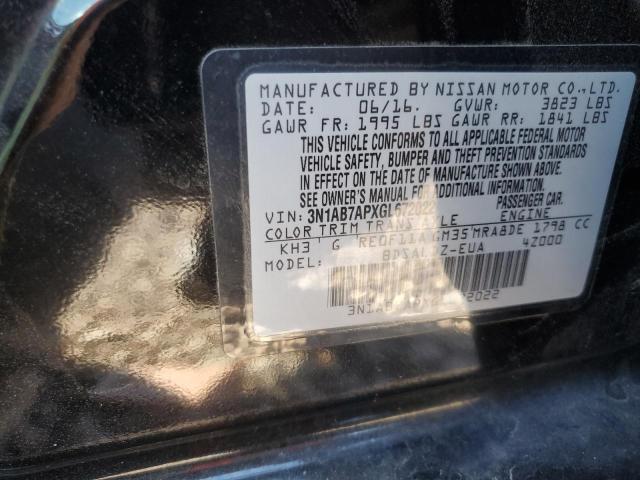 3N1AB7APXGL672022 - 2016 NISSAN SENTRA S BLACK photo 12