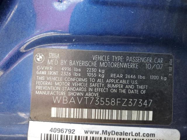 WBAVT73558FZ37347 - 2008 BMW 328 XIT BLUE photo 12