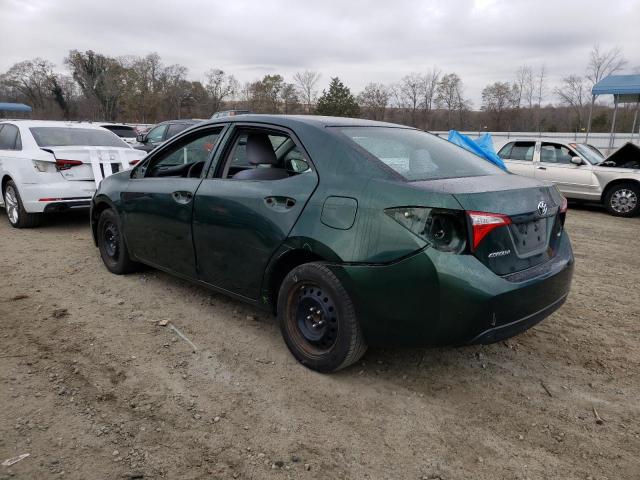 2T1BURHE5EC042128 - 2014 TOYOTA COROLLA L GREEN photo 2