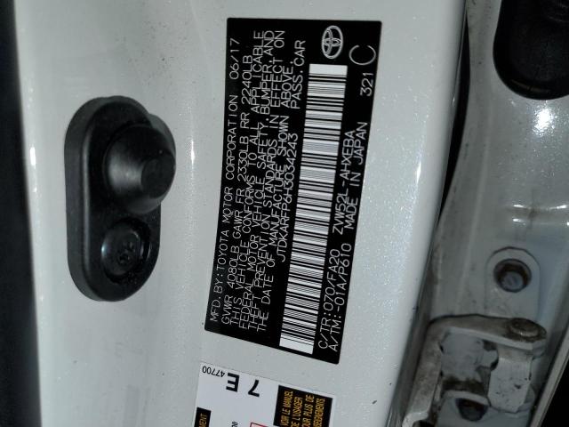 JTDKARFP6H3034243 - 2017 TOYOTA PRIUS PRIM 白色 照片 12