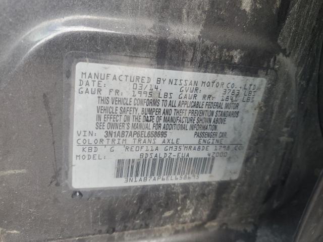 3N1AB7AP6EL658695 - 2014 NISSAN SENTRA S GRAY photo 12