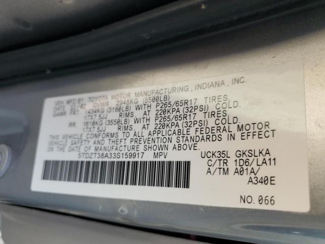 5TDZT38A33S159917 - 2003 TOYOTA SEQUOIA LIMITED SILVER photo 13