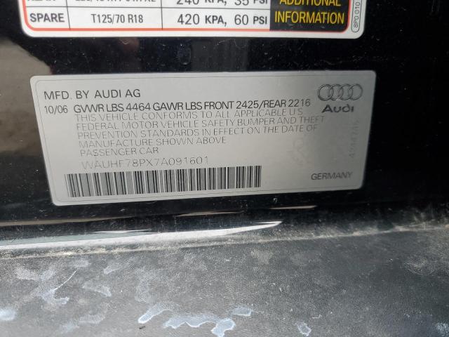 WAUHF78PX7A091601 - 2007 AUDI A3 2 BLACK photo 12