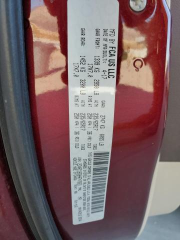 2C4RC1BG9HR747323 - 2017 CHRYSLER PACIFICA TOURING L MAROON photo 12