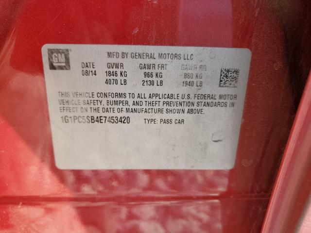 1G1PC5SB4E7453420 - 2014 CHEVROLET CRUZE LT RED photo 12