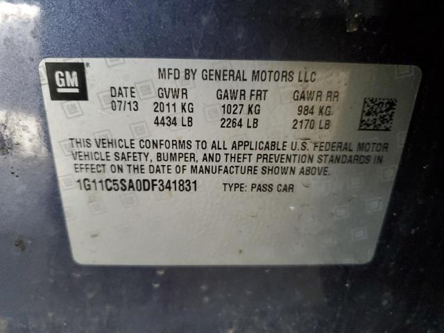 1G11C5SA0DF341831 - 2013 CHEVROLET MALIBU 1LT BLUE photo 12