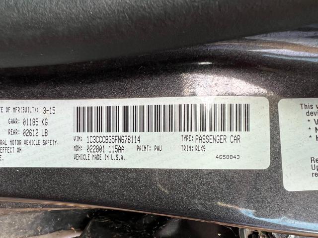 1C3CCCBG5FN678114 - 2015 CHRYSLER 200 S GRAY photo 10