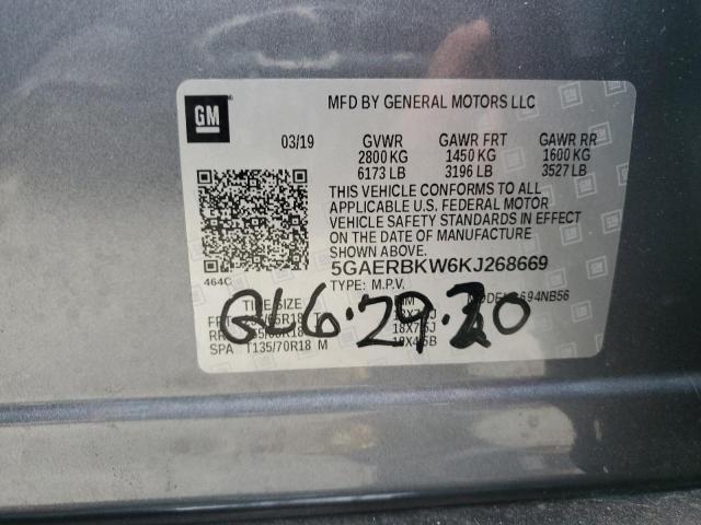 5GAERBKW6KJ268669 - 2019 BUICK ENCLAVE ESSENCE Մոխրագույն լուսանկար 14