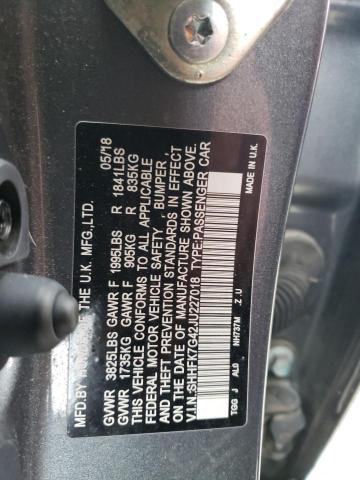 SHHFK7G42JU227018 - 2018 HONDA CIVIC SPORT 灰色 照片 12