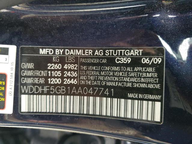 WDDHF5GB1AA047741 - 2010 MERCEDES-BENZ E 350 BLUE photo 12