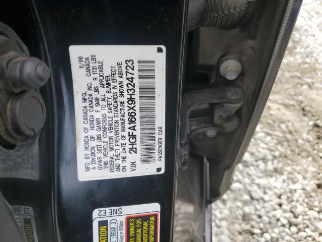 2HGFA166X9H324723 - 2009 HONDA CIVIC LX-S أسود صورة 12