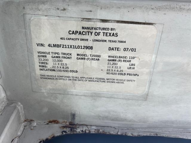 4LMBF211X1L012908 - 2001 CAPACITY OF TEXAS TJ5000 WHITE photo 10