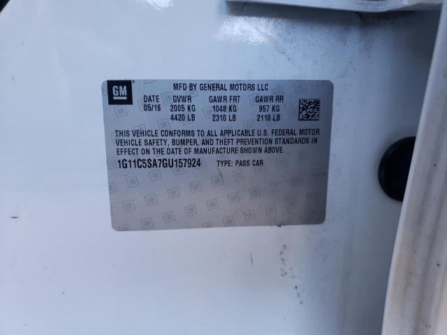 1G11C5SA7GU157924 - 2016 CHEVROLET MALIBU LIM LT 白色 照片 12