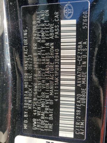 4T1T11AK1PU830940 - 2023 TOYOTA CAMRY SE NIGHT SHADE BLACK photo 13