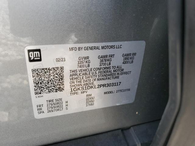 1GKS1DKL2PR303117 - 2023 GMC YUKON DENALI SILVER photo 13