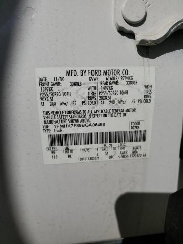 1FMHK7F89BGA06498 - 2011 FORD EXPLORER LIMITED WHITE photo 13