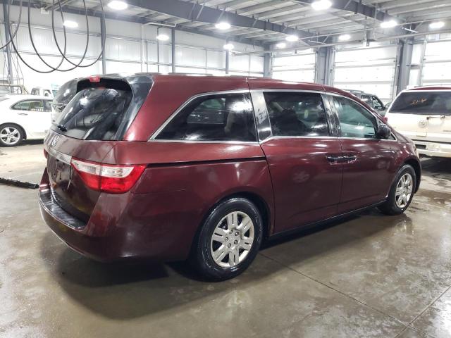 5FNRL5H22CB098259 - 2012 HONDA ODYSSEY LX MAROON photo 3