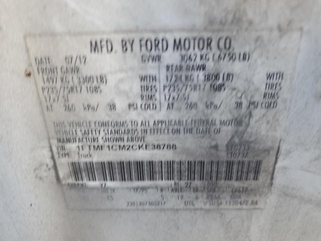 1FTMF1CM2CKE38788 - 2012 FORD F150 WHITE photo 12