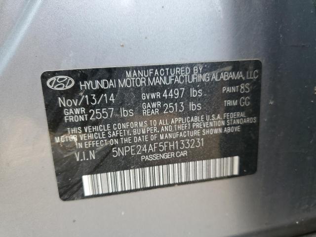 5NPE24AF5FH133231 - 2015 HYUNDAI SONATA SE SILVER photo 13