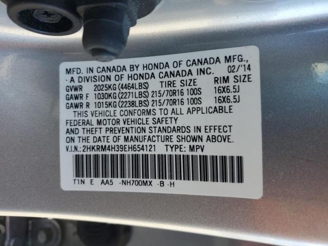 2HKRM4H39EH654121 - 2014 HONDA CR-V LX SILVER photo 13