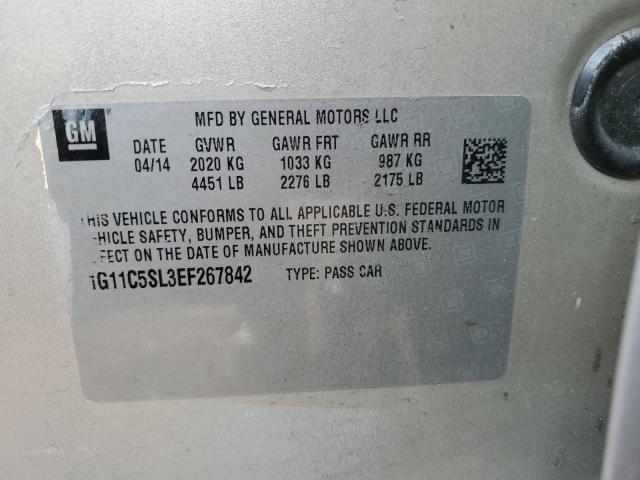 1G11C5SL3EF267842 - 2014 CHEVROLET MALIBU 1LT 棕色 照片 12