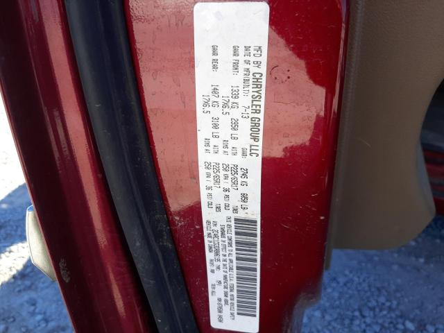 2C4RC1CG3DR806195 - 2013 CHRYSLER TOWN & COU TOURING L BURGUNDY photo 13