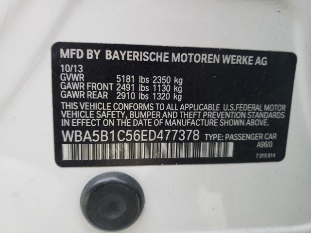 WBA5B1C56ED477378 - 2014 BMW 535 I WHITE photo 12