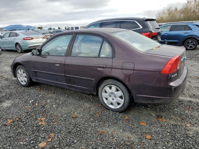 1HGES25791L018645 - 2001 HONDA CIVIC EX MAROON photo 2