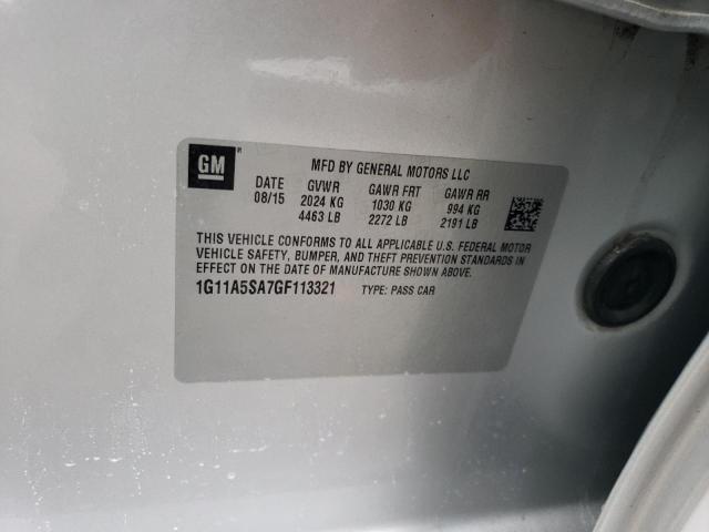 1G11A5SA7GF113321 - 2016 CHEVROLET MALIBU LIM LS ვერცხლისფერი ფოტო 12