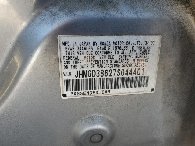 JHMGD38627S044401 - 2007 HONDA FIT S GRAY photo 13