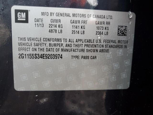 2G1155S34E9203974 - 2014 CHEVROLET IMPALA LTZ BLACK photo 12