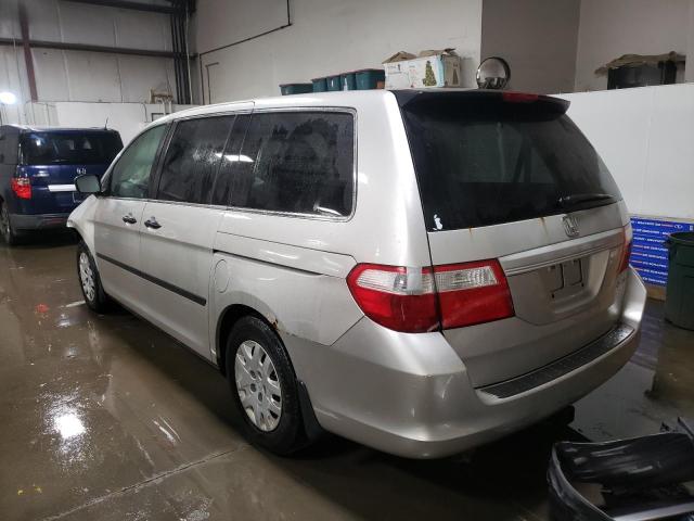 5FNRL38257B044495 - 2007 HONDA ODYSSEY LX SILVER photo 2