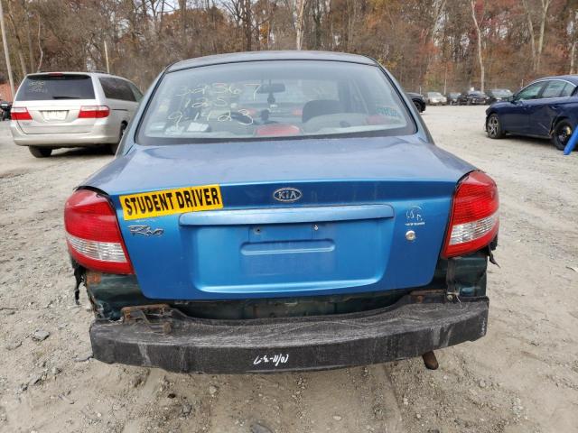 KNADC125736225926 - 2003 KIA RIO BLUE photo 6