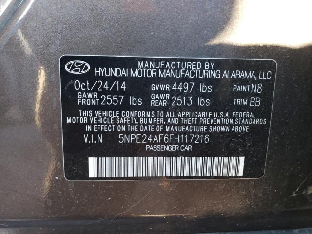 5NPE24AF6FH117216 - 2015 HYUNDAI SONATA SE BROWN photo 12