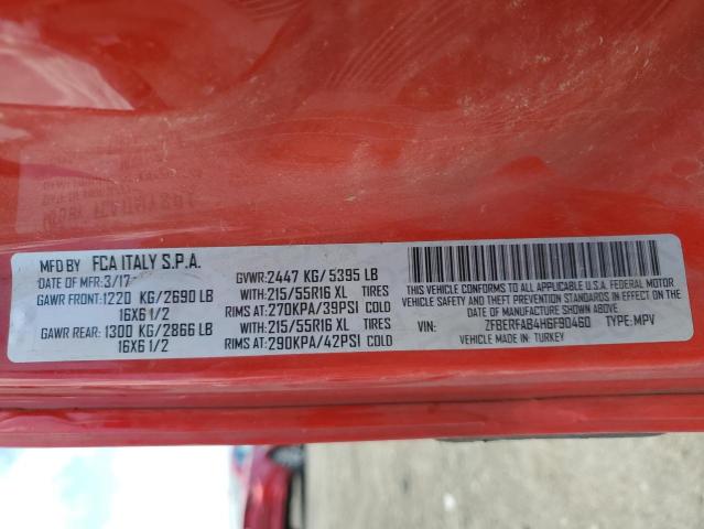 ZFBERFAB4H6F90460 - 2017 RAM PROMASTER RED photo 12