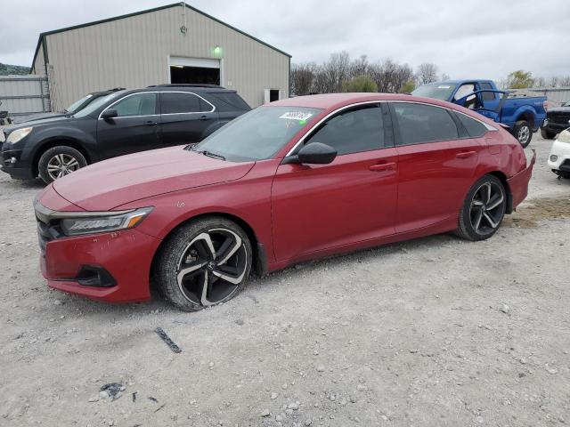 1HGCV1F31MA004100 - 2021 HONDA ACCORD SPORT RED photo 1