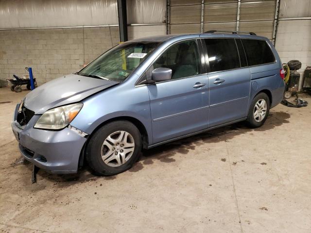 5FNRL38427B001590 - 2007 HONDA ODYSSEY EX BLUE photo 1