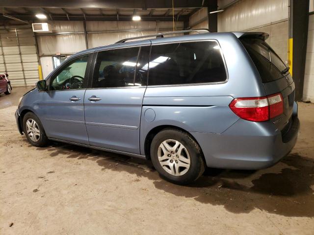 5FNRL38427B001590 - 2007 HONDA ODYSSEY EX BLUE photo 2