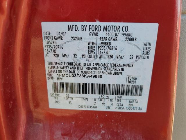 1FMCU03Z38KA49880 - 2008 FORD ESCAPE XLT RED photo 14