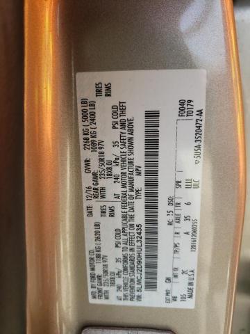 5LMCJ2D90HUL32435 - 2017 LINCOLN MKC SELECT Ոսկեգույն լուսանկար 13