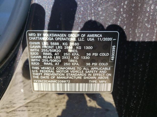 1V2KC2CA6MC208872 - 2021 VOLKSWAGEN ATLAS CROS SE Qara foto 12
