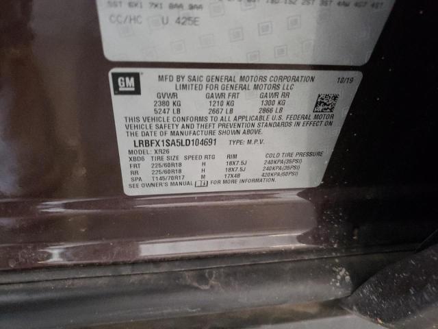 LRBFX1SA5LD104691 - 2020 BUICK ENVISION PREFERRED ყავისფერი ფოტო 13