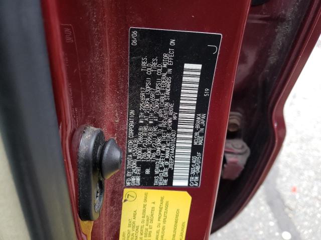 JTEEP21A460182407 - 2006 TOYOTA HIGHLANDER LIMITED RED photo 12