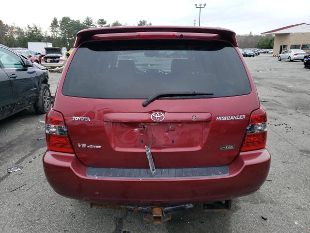 JTEEP21A460182407 - 2006 TOYOTA HIGHLANDER LIMITED RED photo 6