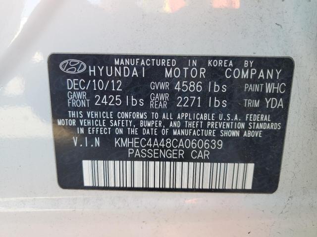 KMHEC4A48CA060639 - 2012 HYUNDAI SONATA HYBRID WHITE photo 12