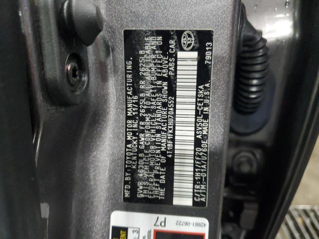 4T1BF1FKXHU704552 - 2017 TOYOTA CAMRY LE GRAY photo 13