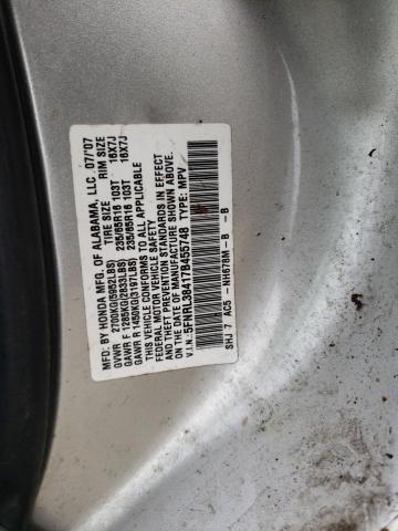 5FNRL38417B455748 - 2007 HONDA ODYSSEY EX SILVER photo 13