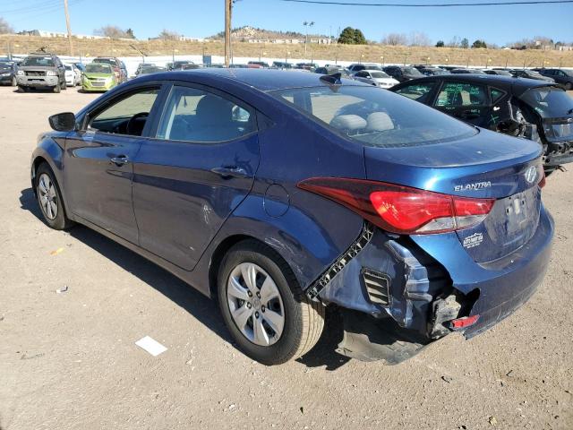 5NPDH4AE7GH702065 - 2016 HYUNDAI ELANTRA SE BLUE photo 2