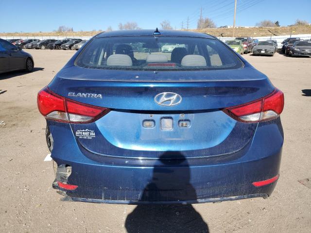 5NPDH4AE7GH702065 - 2016 HYUNDAI ELANTRA SE BLUE photo 6