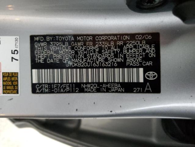 JTDKB20U163163216 - 2006 TOYOTA PRIUS SILVER photo 13